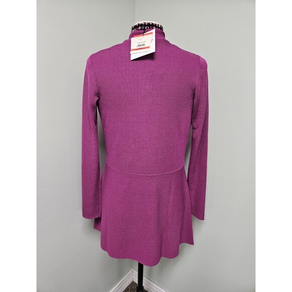 NWT Anne Klein Women's Monterey Duster Cardigan Elderberry Pink Size XSMALL XS - Picture 4 of 6